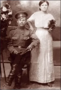 Batov Fedor Frolovich e sua esposa Maria Vassilievna em 1917.